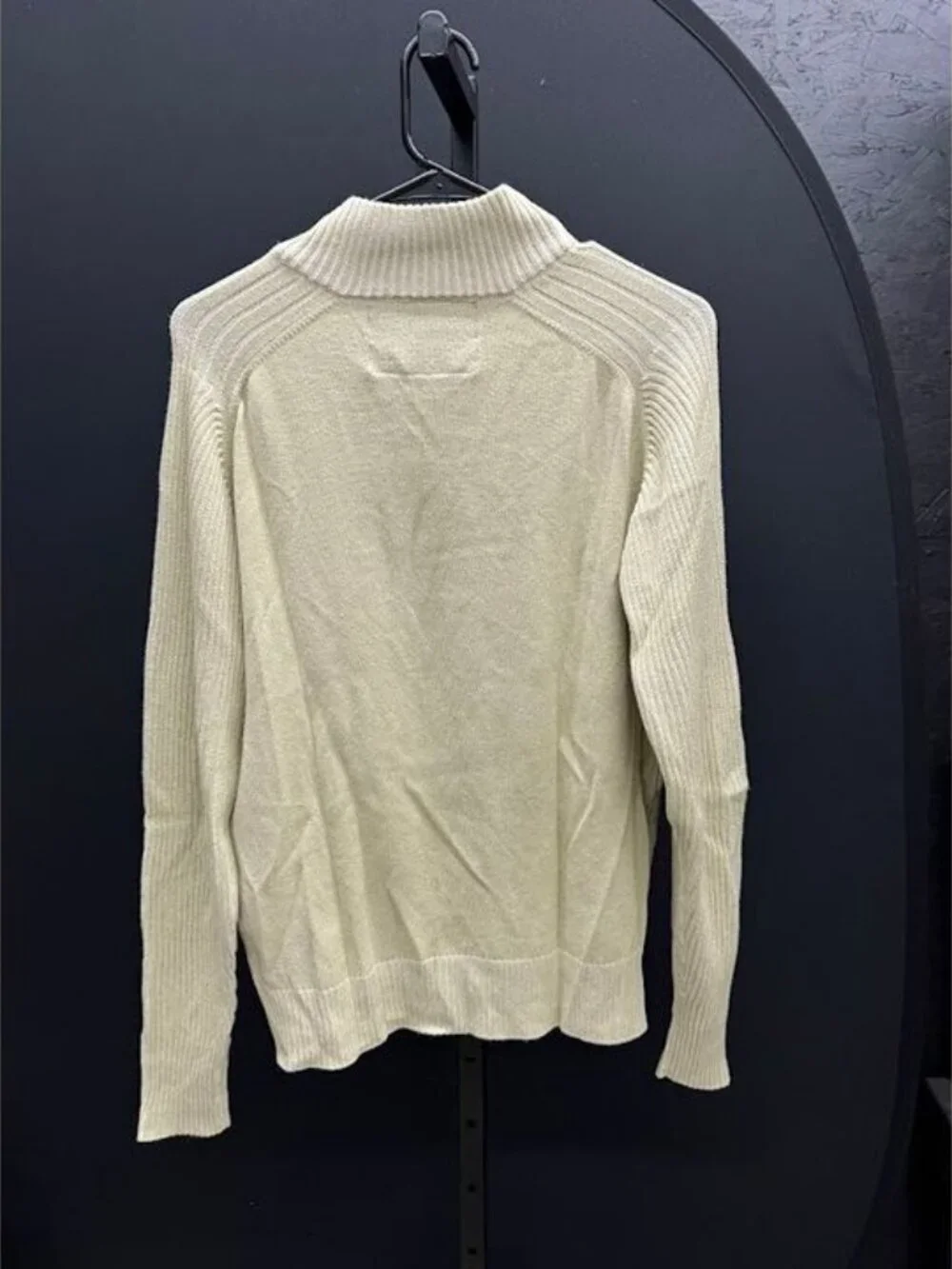 Carbon Beige Quarterzip Mock Neck Sweater